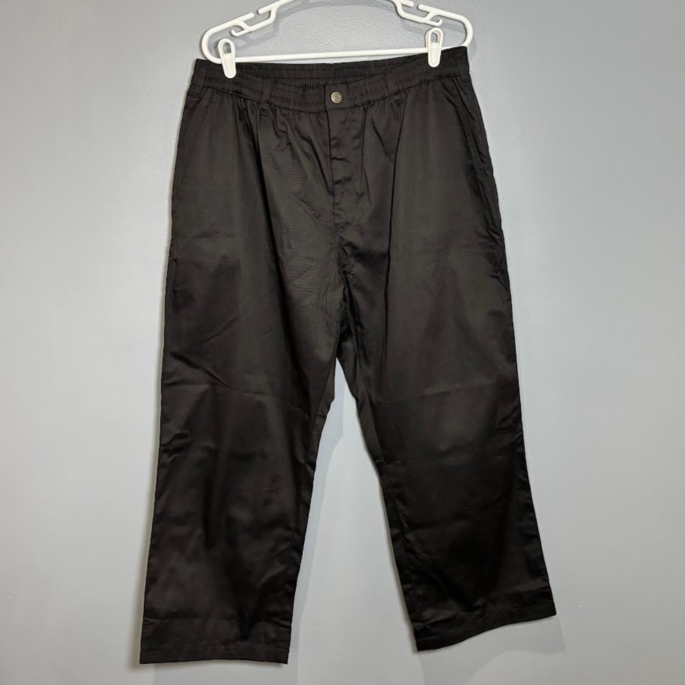 Haband Ice House Slacks Mens 42/S Black Cotton Flannel Lined Winter Warm Pants
